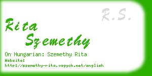 rita szemethy business card